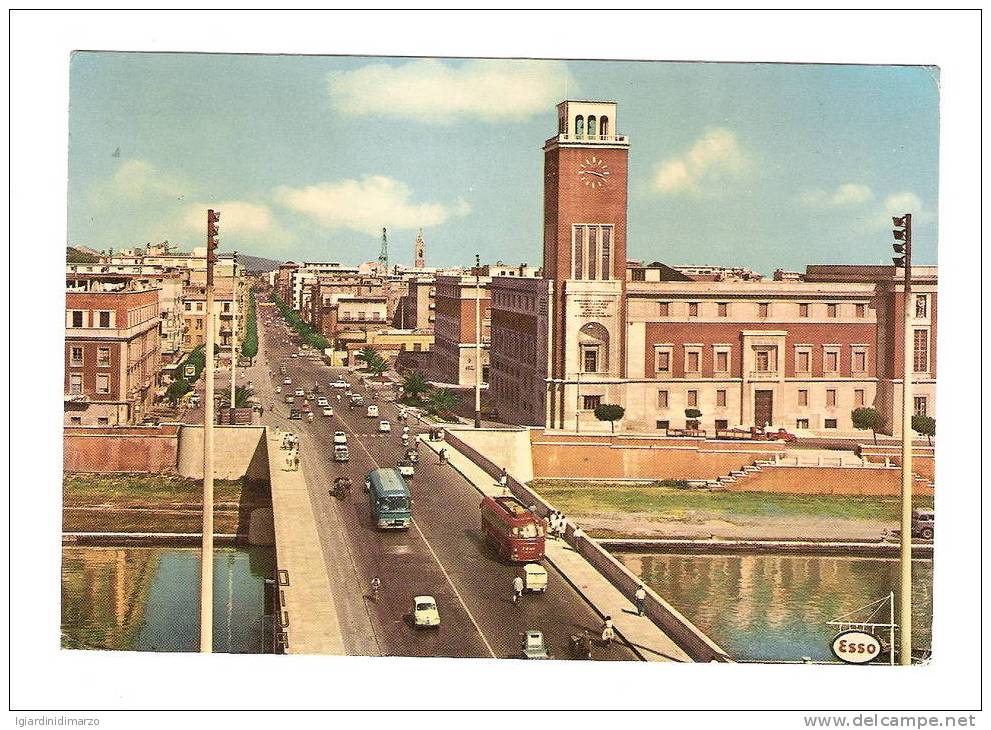 PESCARA-1963 -C.so V. Emanuele E Palazzo El Comune- ANIMATA/AUTO/BUS - Viaggiata- In Buone Condizioni - DC2004. - Pescara