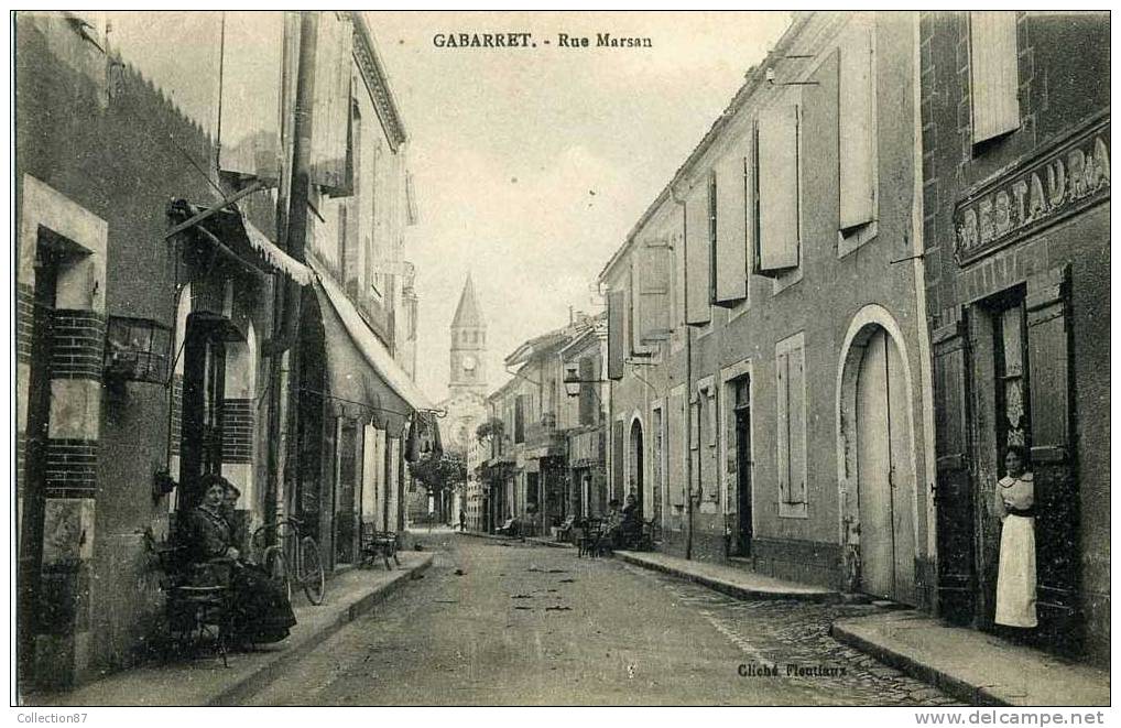 40 - LANDES - GABARRET - RUE MARSAN - Gabarret