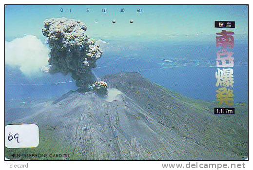 Volcan Volcano Vulkan Sur Telecarte (69) - Vulkanen