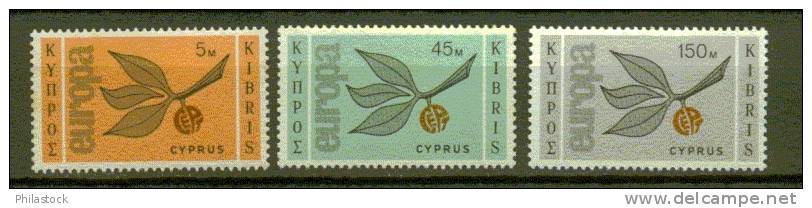 EUROPA CHYPRE N° 250 à 252 ** - 1965