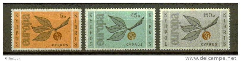 EUROPA CHYPRE N° 250 à 252 ** - 1965