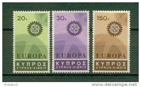 EUROPA CHYPRE N° 284 à 286 ** - 1967