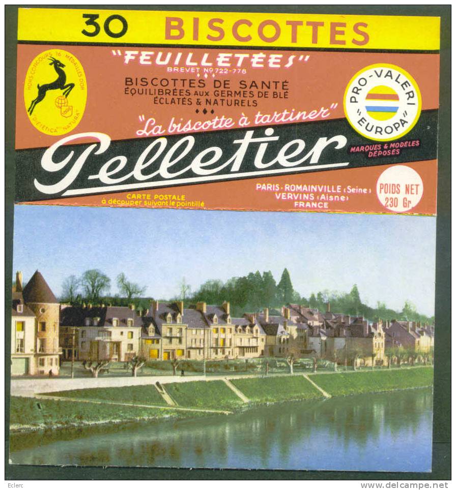 ROMAINVILLE - PUBLICITE BISCOTTES PELLETIER - CARTE DEPLIABLE  - TB - Romainville