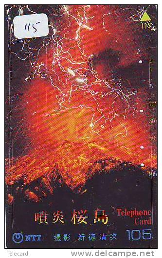 Volcan Volcano Vulkan Sur Telecarte (115) - Volcanos