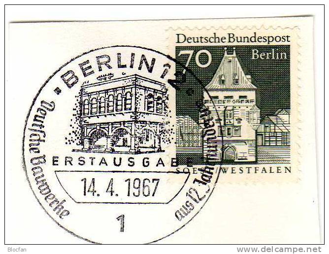 Osthofen-Tor Soest 1967 Berlin 279+FDC SST 5&euro; Große Bauwerke Aus 12 Jahrhunderten Art Architectur Cover Of Germany - Briefe U. Dokumente