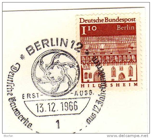 Hospital Hildesheim 1966 Berlin 283+FDC SST 7&euro; Große Bauwerke 12 Jahrhunderten Art Architectur Cover Of Germany - Brieven En Documenten