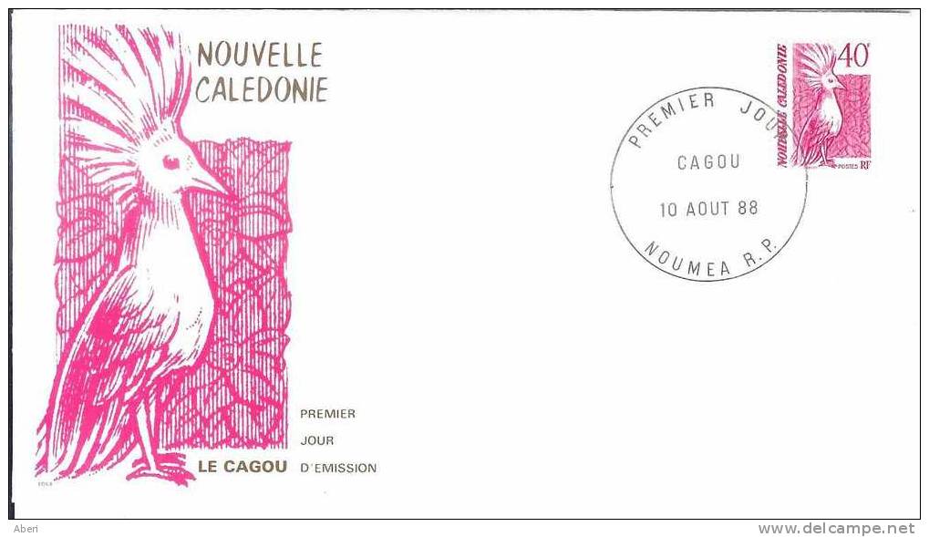 FDC 158 Nlle CALEDONIE - POSTE 559 - OISEAUX CAGOU - BIRD - 1988 - FDC