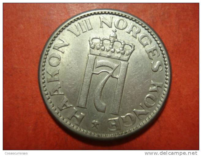 3018  NORGE NORWAY NORUEGA   50  ÖRE    RARE      AÑO / YEAR  1954  XF - Norvège