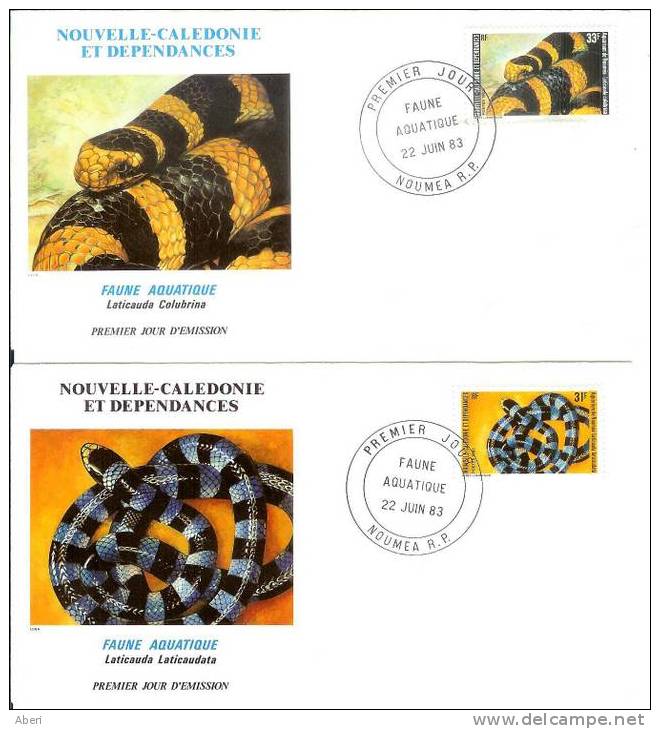 FDC 175 Nlle CALEDONIE - POSTE 475 - 476 -  COULEUVRES AQUATIQUES - FDC