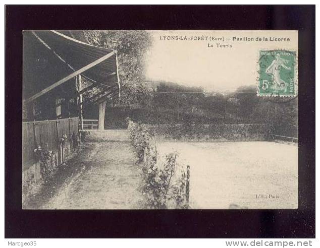 Lyons La Forêt Pavillon De La Licorne Le Tennis édit.l'h., Hotel De La Licorne Lieubray Propriétaire Belle Carte - Lyons-la-Forêt