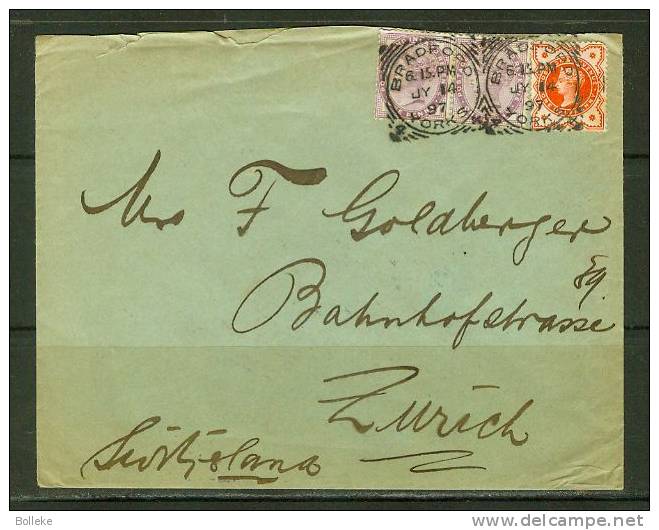 Grande Bretagne  -  Lettre De 1897°  -  Expédié Vers La Suisse - Z¨rich - Covers & Documents