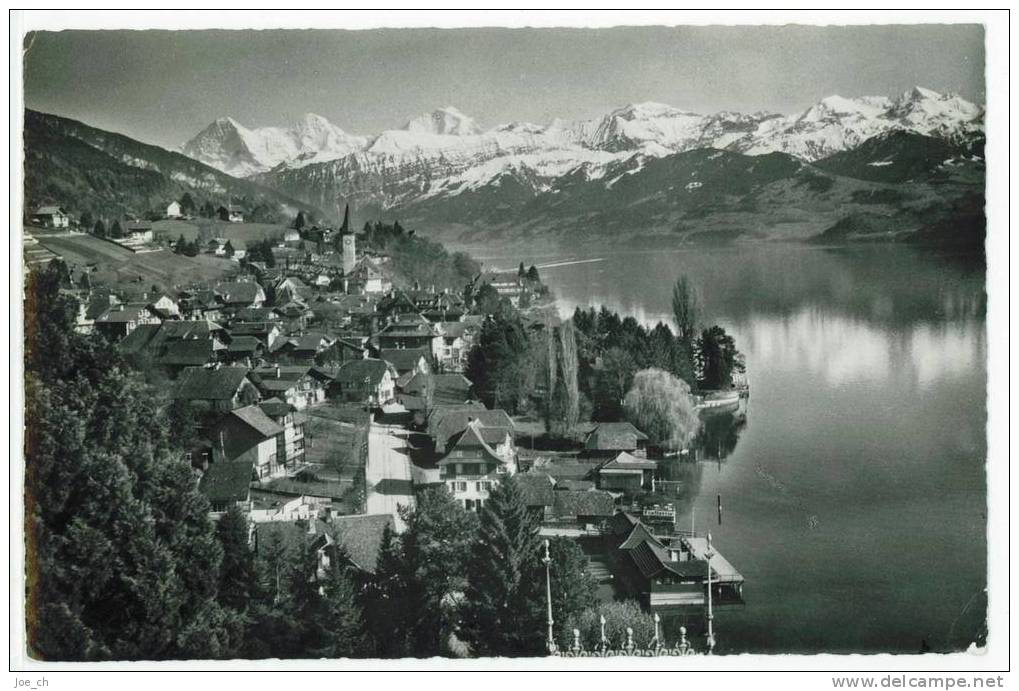 Schweiz/Suisse: AK Hilterfingen Am Thunersee, 1950, 2 Scans - Hilterfingen