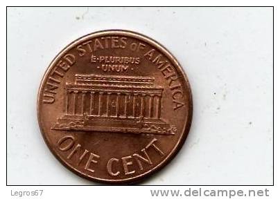 ETATS UNIS 1 CENT 1992 - 1959-…: Lincoln, Memorial Reverse