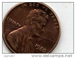 ETATS UNIS 1 CENT 1980 - 1909-1958: Lincoln, Wheat Ears Reverse