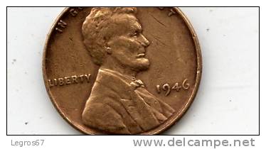 ETATS UNIS 1 CENT 1946 - 1909-1958: Lincoln, Wheat Ears Reverse