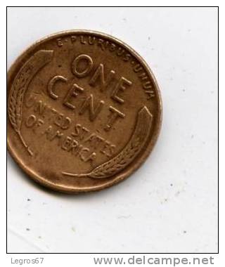 ETATS UNIS 1 CENT 1937 - 1909-1958: Lincoln, Wheat Ears Reverse