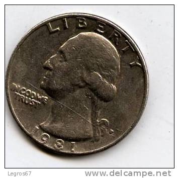 ETATS UNIS 1/4 DOLLAR 1981 P - 1932-1998: Washington