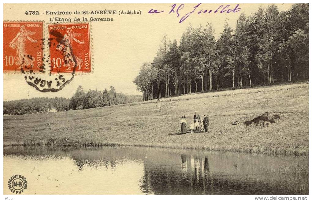 CPA (07) SAINT   AGREVE   Environs Etang De  La Garenne - Saint Agrève