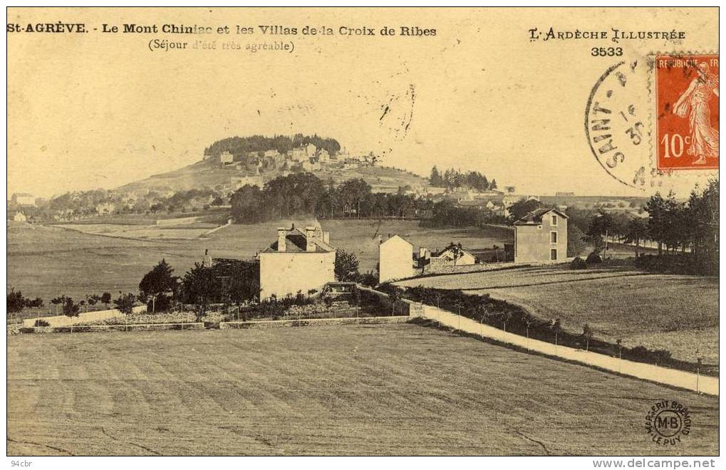 CPA (07) SAINT   AGREVE   Le Mont  Chiniac Et Les Villas De La Croix De Ribes - Saint Agrève