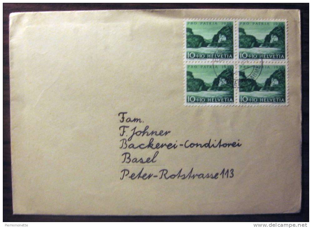 Suisse 1956, B253, Pro Patria, Lacs Et Rivières-Lettre-Bloc, O - Briefe U. Dokumente