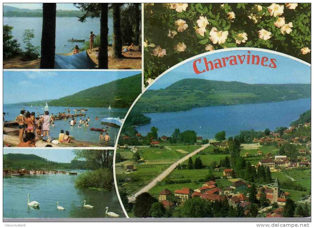 CPSM .  CHARAVINES. VUE GENERALE ET LE LAC DE PALADRU. DATEE 1978. FLAME. - Charavines