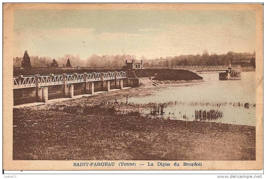 Cpa, Saint-Fargeau (Yonne), La Digue Du Bourdon - Saint Fargeau