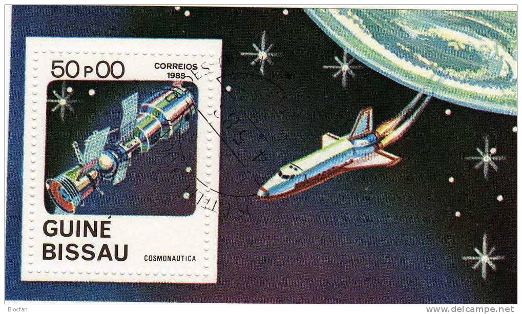 Raumfahrt 1983 Guinea Bissau 673+Block 249 O 4€ Forschung Gekoppelte Raumstation S/s Bloc Cosmos M/s Sheet Bf Space - Guinea-Bissau