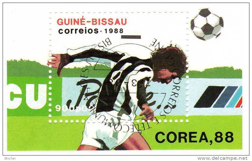 Fußball - Turnier Sommer - Olympiade In Seoul 1988 Guinea Bissau 942 + Block 271 O 5€ - Sommer 1988: Seoul