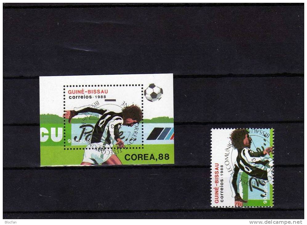 Fußball - Turnier Sommer - Olympiade In Seoul 1988 Guinea Bissau 942 + Block 271 O 5€ - Sommer 1988: Seoul