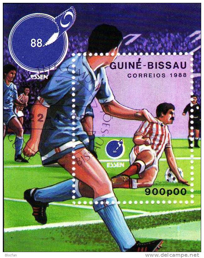 Fussball-EM In Der BRD BM-Messe Essen 1988 Guinea Bissau 950 Plus Block 272 O 13€ Football Bloc Soccer Sheet Of Africa - Championnat D'Europe (UEFA)