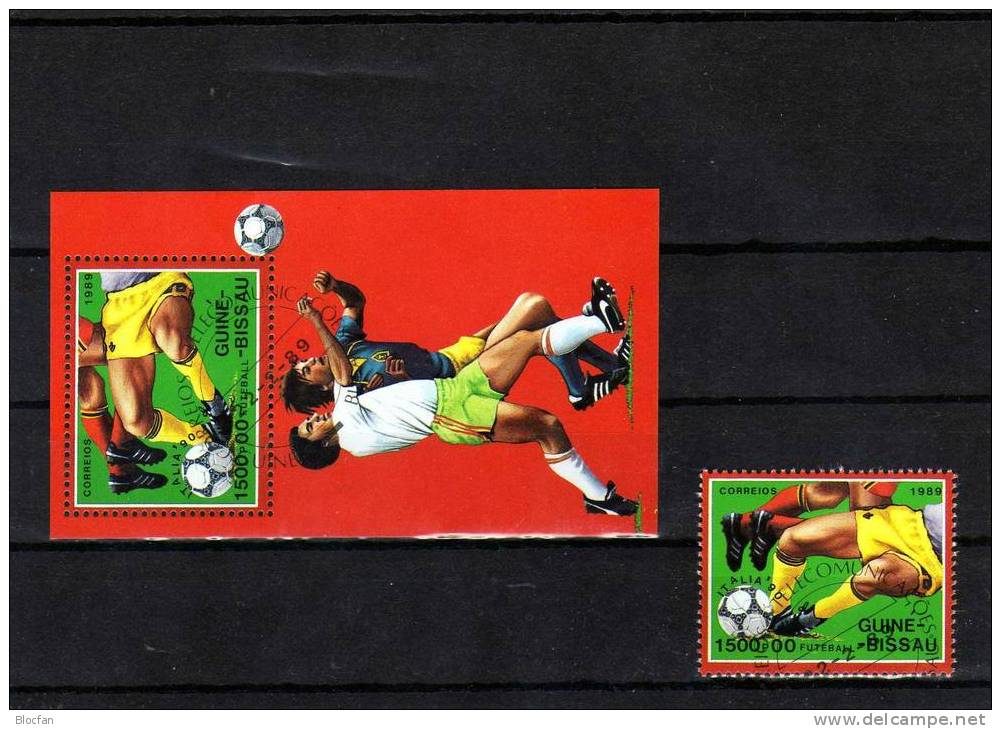Stürmerbeine Fussball-WM 1990 In Italien Guinea Bissau 1080 Plus Block 281 O 5€ Football Bloc Soccer Sheet Of Africa - 1990 – Italien