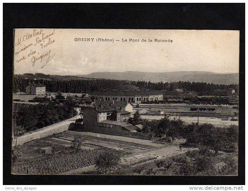 69 GRIGNY, Le Pont De La Rotonde, Vue Générale, Tains, Wagons, Gare, CPA écrite, - Grigny