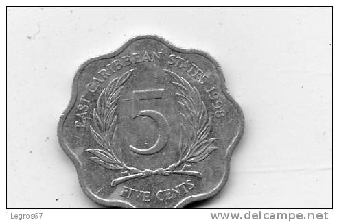 EAST CARAIBES 5 CENT 1998 - Colonies