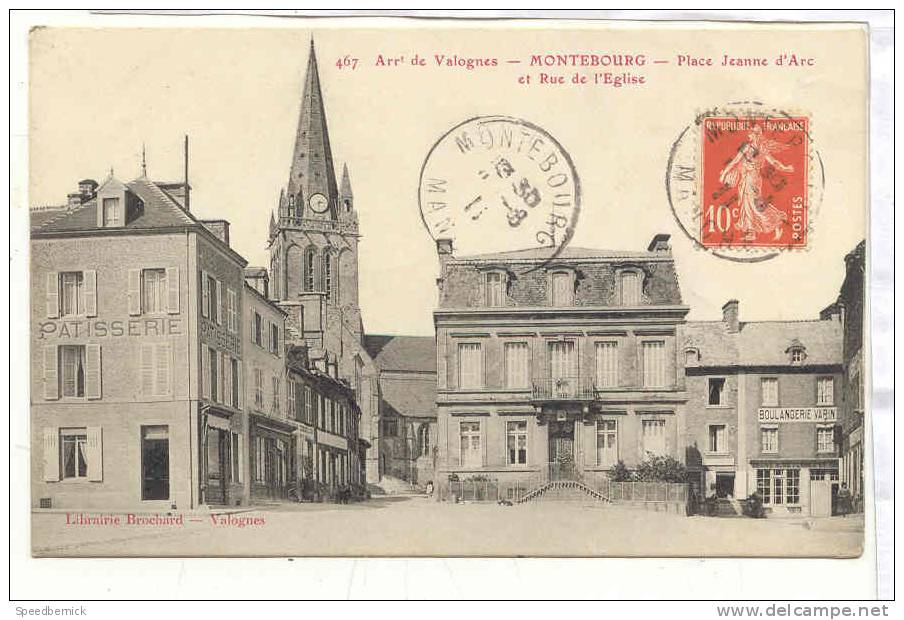 15498 Arr Valognes , Montebourg Place Jeanne D Arc Et Rue De L église . 467 Brochard, Valognes. Boulangerie Varin - Autres & Non Classés