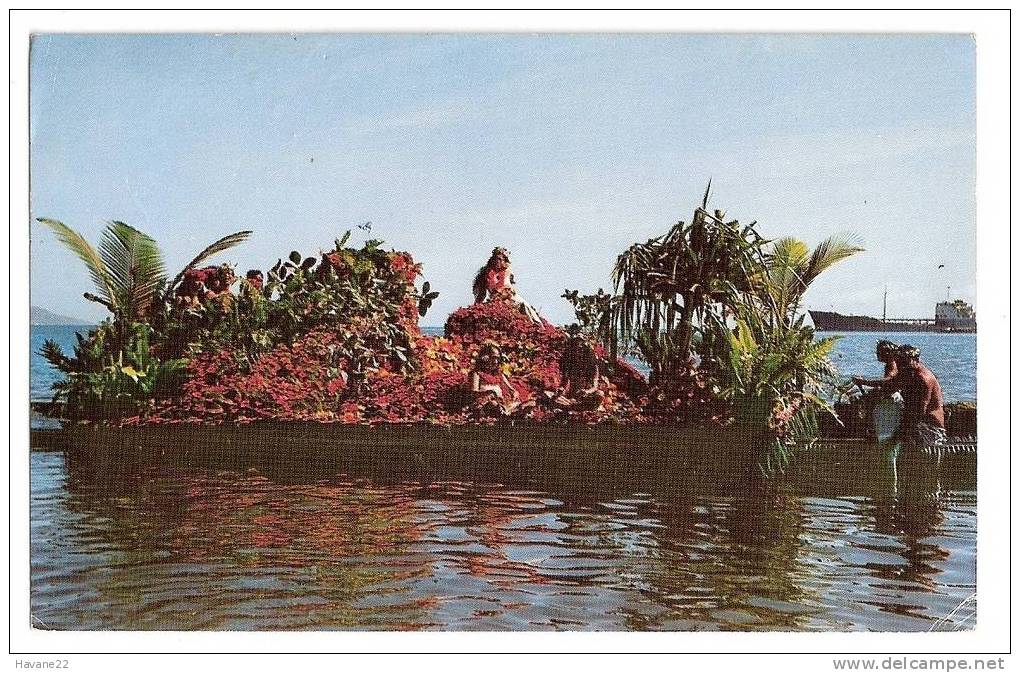 E209 TAHITI Concours De Pirogues Fleuries Laureat Le District De PUEU 1968 TIMBRE ANNIVERSAIRE ARMISTISTE - Polynésie Française