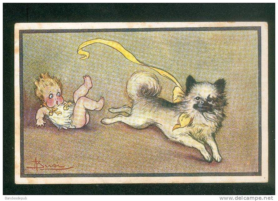 Belle Carte  Enfant  Bébé Chien Illustrée Par Busi - Busi, Adolfo