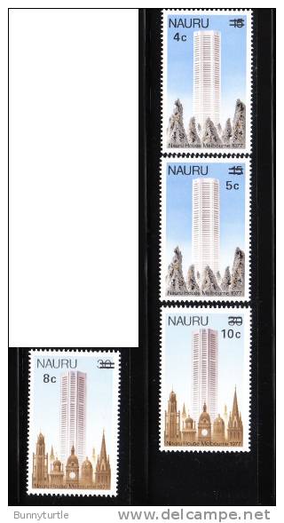 Nauru 1978 Nauru House Melbourne Coral Pinnacles Surcharged MNH - Nauru