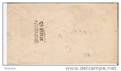 Ham024/ HAMBURG -   Brief, K.S.P.A. (D) Vorderseitig 1865 Nach Finnland Via Stockholm SELTEN - Hambourg