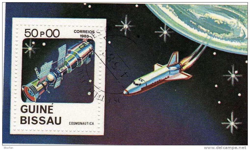 „ Satellit / Raumfähre “ 1983 Kosmos - Forschung Guinea Bissau 666-71KB + Bl.249 O 20€ - Verenigde Staten