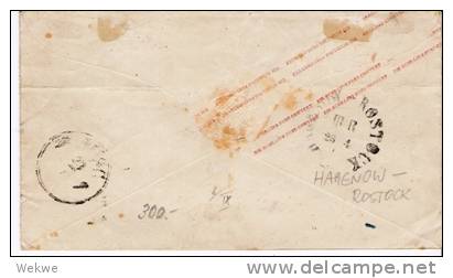 Mes011/  MECKLENB.-SCHWERIN -Neubuckow, 2-Zeiler, U1A Paar, Mi. 5.Bahnpost Hagenow-Rostock Umseitig - Mecklenbourg-Schwerin