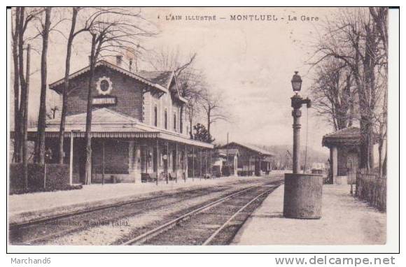 AIN.MONTLUEL . LA GARE  ...(cp Léger Froissé) - Montluel