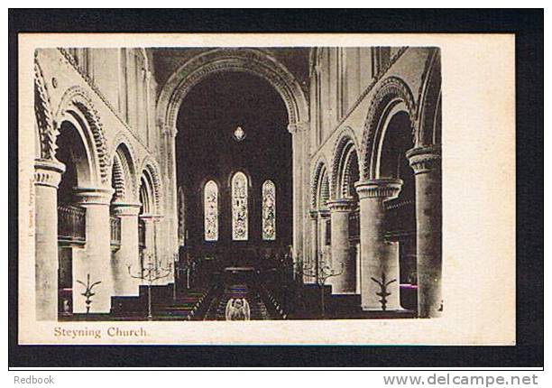 Early Postcard Sussex - Interior Of Steyning Church Near Worthing  - Ref 229 - Worthing