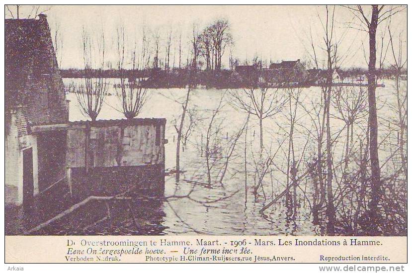 HAMME = Les Inondations De Mars 1906 - Une Ferme Inondée (H. Climan) Vierge - Andere & Zonder Classificatie