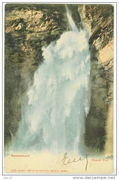 Schweiz/Suisse: Farb-AK Reichenbach - Oberer Fall, 1904, 2 Scans, - Reichenbach Im Kandertal