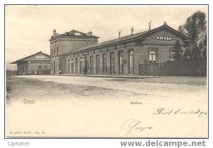 DIEST-STATION-GARE-GELOPEN KAART 1902-ZIE DE 2 SCANS-ZELDZAAM !!!! - Diest