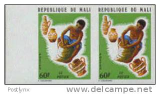 MALI 1973, Pottery 60F, IMPERF.PAIR  [non Dentelé,Geschnitten,no Dentado,non Dentellato,ongetande] - Porselein