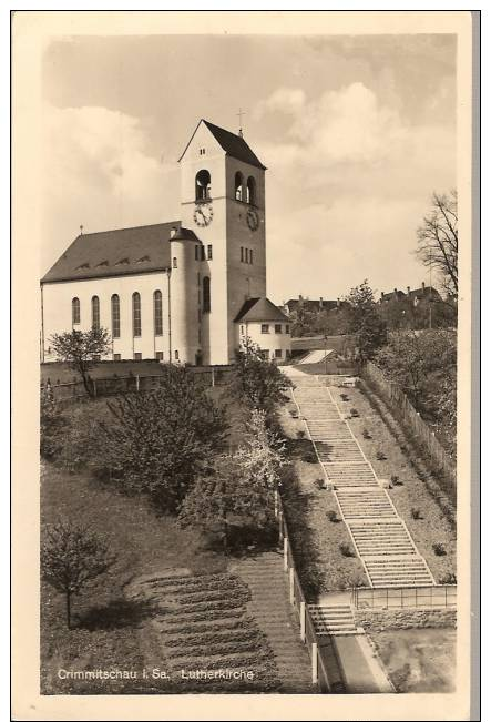 Crimmitschau I. Sa. Lutherkirche, Saxony, Germany, German.  Antique Postcard View 1910´s #418 - Crimmitschau