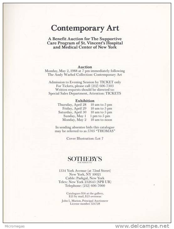 Sotheby´s Contemporary Art - Livres Sur Les Collections