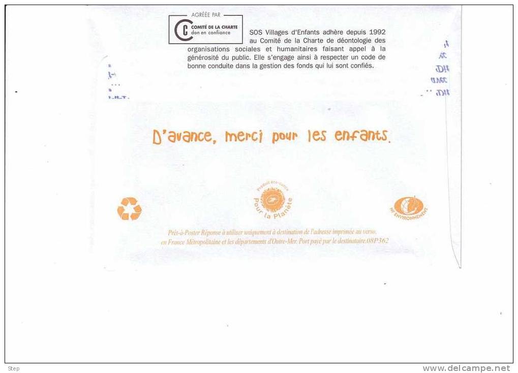 PAP : POSTREPONSE "SOS VILLAGES D'ENFANTS" Timbre "BEAUJARD" - Prêts-à-poster:Answer/Beaujard