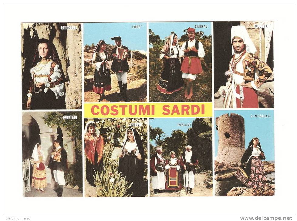 COSTUMI SARDI - 8 Immagini Di Costumi Tipici Della Sardegna - Nuova, Non Viaggiata - In Ottime Condizioni - DC2024. - Costumi